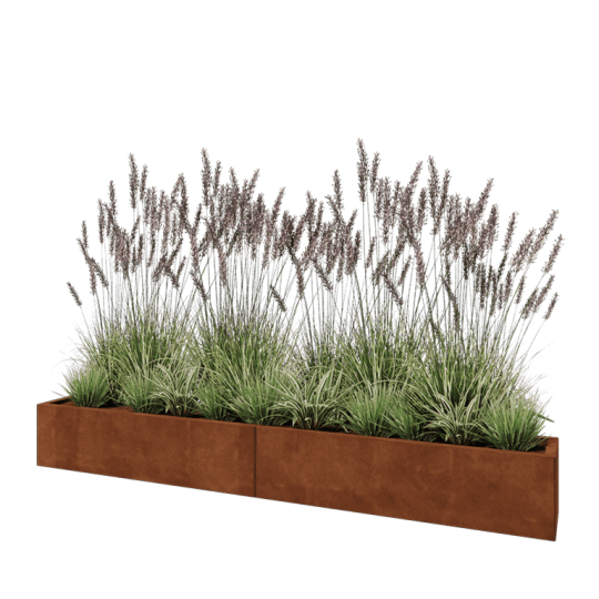 Cortenstaal plantenbak XXL - Rechthoek - 240 x 30 x 30 cm - Zonder bodemplaat