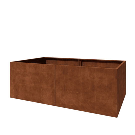 Cortenstaal plantenbak XXL - Rechthoek - 240 x 120 x 80 cm - Zonder bodemplaat