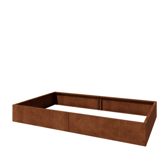 Cortenstaal plantenbak XXL - Rechthoek - 240 x 120 x 30 cm - Zonder bodemplaat