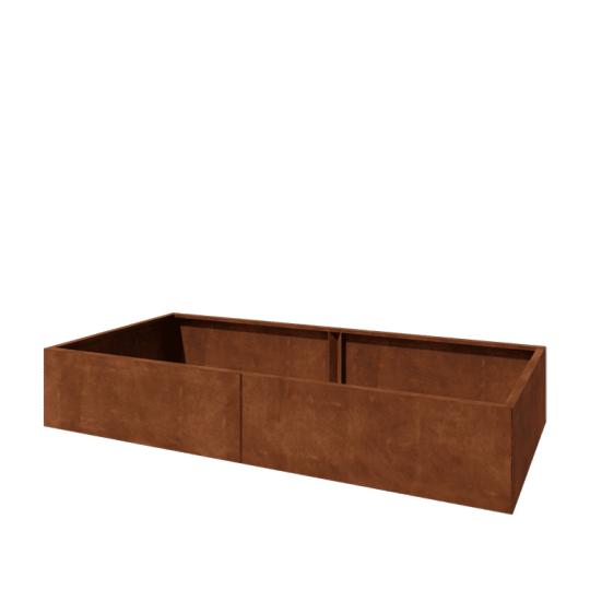 Cortenstaal plantenbak XXL - Rechthoek - 240 x 100 x 40 cm - Zonder bodemplaat