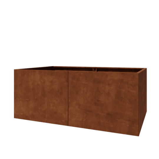 Cortenstaal plantenbak XXL - Rechthoek - 200 x 80 x 80 cm - Met bodemplaat