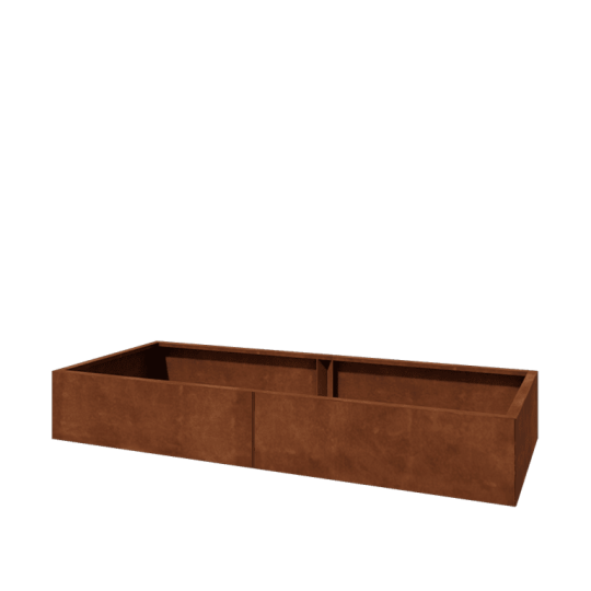 Cortenstaal plantenbak XXL - Rechthoek - 200 x 80 x 30 cm - Zonder bodemplaat