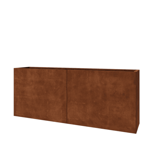 Cortenstaal plantenbak XXL - Rechthoek - 200 x 40 x 80 cm - Zonder bodemplaat