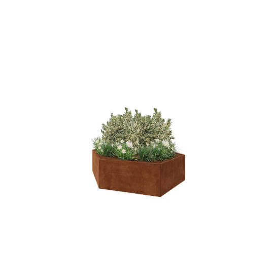 Cortenstaal plantenbak - Zeshoek - 239,3 x 207,8 x 60 cm - Zonder bodemplaat