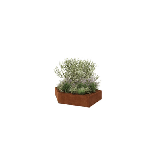 Cortenstaal plantenbak - Zeshoek - 239,3 x 207,8 x 40 cm - Zonder bodemplaat