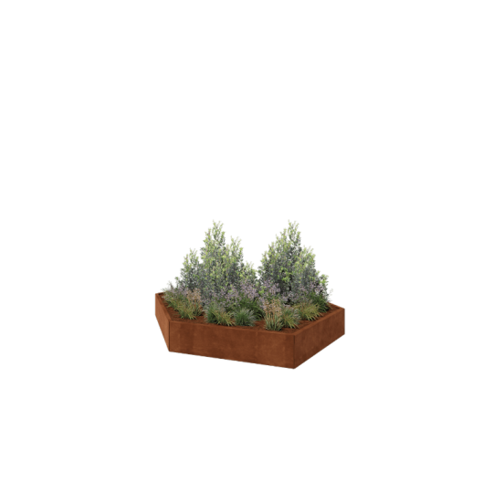 Cortenstaal plantenbak - Zeshoek - 239,3 x 207,8 x 30 cm - Zonder bodemplaat