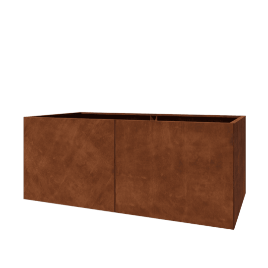 Cortenstaal plantenbak XXL - Rechthoek - 200 x 100 x 80 cm - Met bodemplaat