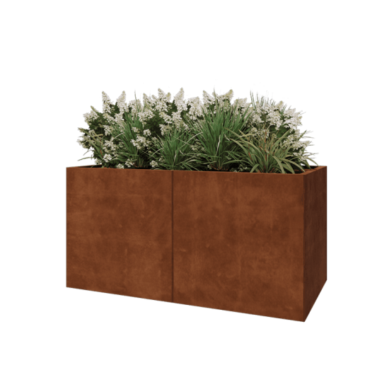 Cortenstaal plantenbak XXL - Rechthoek - 160 x 80 x 80 cm - Zonder bodemplaat