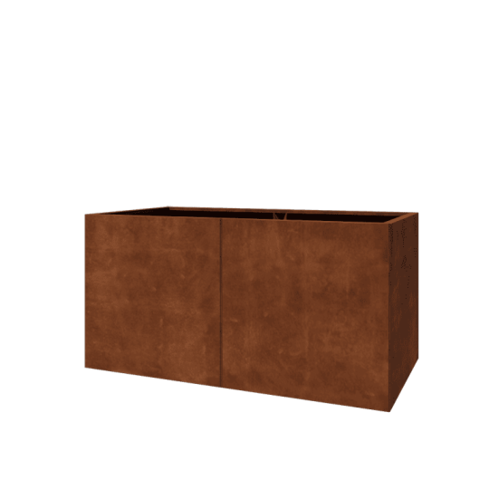 Cortenstaal plantenbak XXL - Rechthoek - 160 x 80 x 80 cm - Met bodemplaat