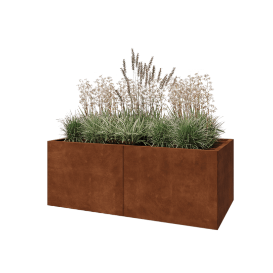 Cortenstaal plantenbak XXL - Rechthoek - 160 x 80 x 60 cm - Zonder bodemplaat