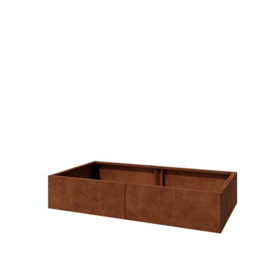 Cortenstaal plantenbak XXL - Rechthoek - 160 x 80 x 30 cm - Zonder bodemplaat