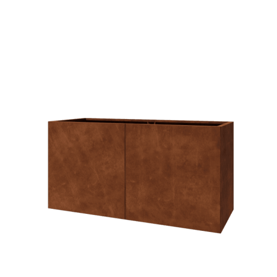 Cortenstaal plantenbak XXL - Rechthoek - 160 x 60 x 80 cm - Met bodemplaat