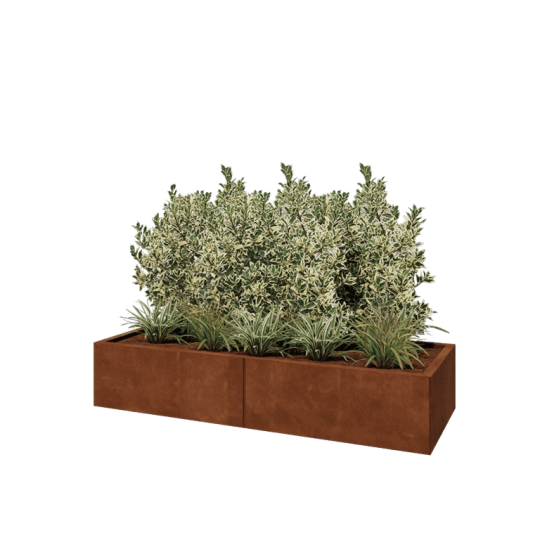 Cortenstaal plantenbak XXL - Rechthoek - 160 x 60 x 30 cm - Zonder bodemplaat