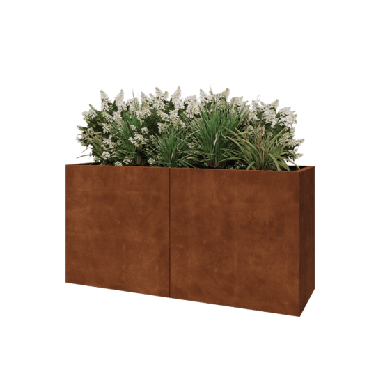 Cortenstaal plantenbak XXL - Rechthoek - 160 x 50 x 80 cm - Zonder bodemplaat