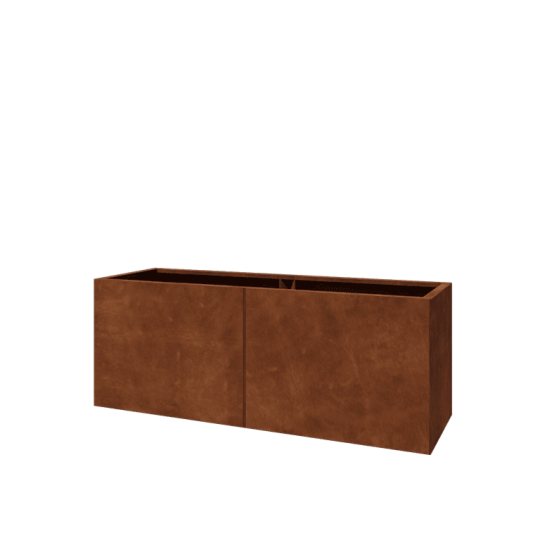 Cortenstaal plantenbak XXL - Rechthoek - 160 x 50 x 60 cm - Met bodemplaat