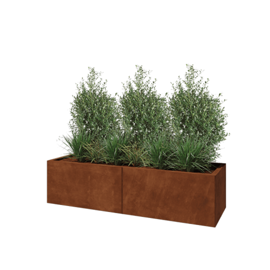 Cortenstaal plantenbak XXL - Rechthoek - 160 x 50 x 40 cm - Zonder bodemplaat