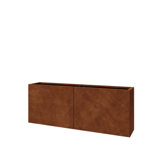 Cortenstaal plantenbak XXL - Rechthoek - 160 x 30 x 60 cm - Met bodemplaat