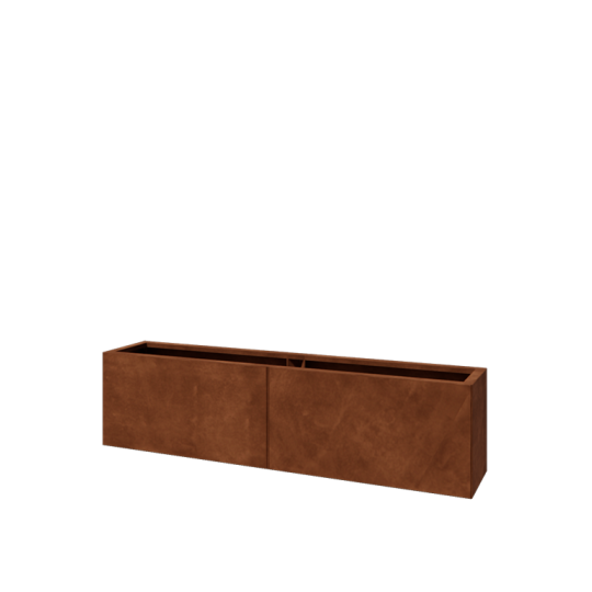Cortenstaal plantenbak XXL - Rechthoek - 160 x 30 x 40 cm - Zonder bodemplaat