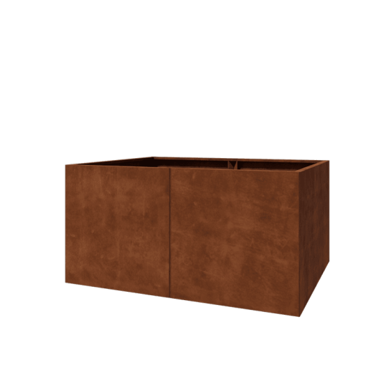 Cortenstaal plantenbak XXL - Rechthoek - 160 x 120 x 80 cm - Met bodemplaat