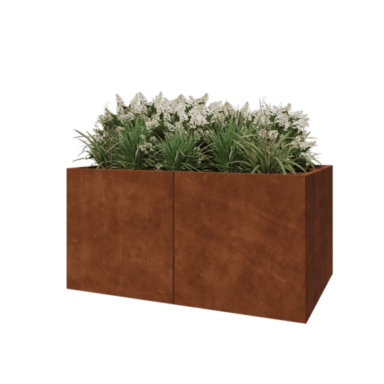 Cortenstaal plantenbak XXL - Rechthoek - 160 x 100 x 80 cm - Zonder bodemplaat
