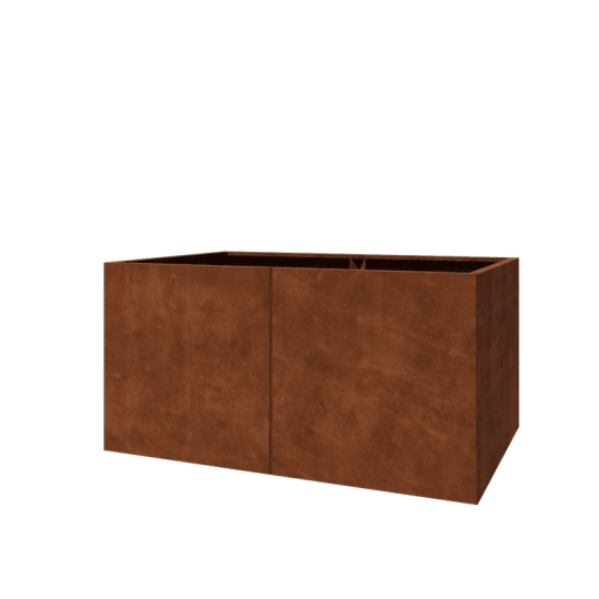 Cortenstaal plantenbak XXL - Rechthoek - 160 x 100 x 80 cm - Met bodemplaat