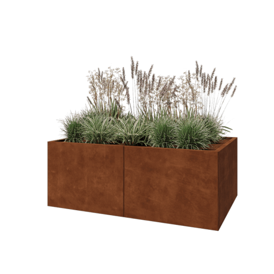 Cortenstaal plantenbak XXL - Rechthoek - 160 x 100 x 60 cm - Zonder bodemplaat