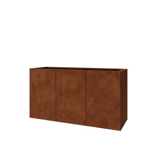 Cortenstaal plantenbak XXL - Rechthoek - 150 x 50 x 80 cm - Met bodemplaat