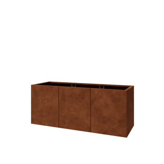 Cortenstaal plantenbak XXL - Rechthoek - 150 x 50 x 60 cm - Met bodemplaat