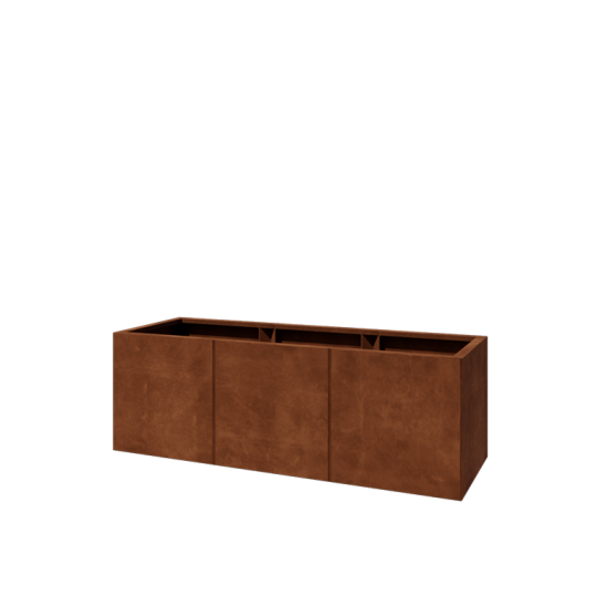 Cortenstaal plantenbak XXL - Rechthoek - 150 x 50 x 50 cm - Met bodemplaat