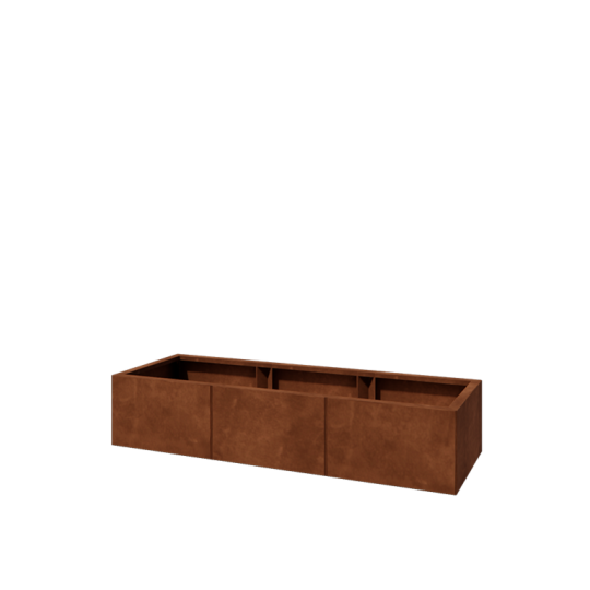 Cortenstaal plantenbak XXL - Rechthoek - 150 x 50 x 30 cm - Zonder bodemplaat
