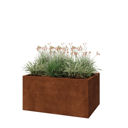 Cortenstaal plantenbak - Rechthoek - 120 x 80 x 60 cm - Met bodemplaat