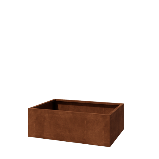 Cortenstaal plantenbak - Rechthoek - 120 x 80 x 40 cm - Met bodemplaat