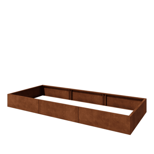 Cortenstaal plantenbak XXL - Rechthoek - 300 x 120 x 30 cm - Zonder bodemplaat