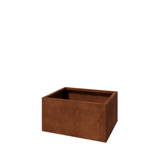 Cortenstaal plantenbak - Rechthoek - 80 x 60 x 40 cm - Met bodemplaat