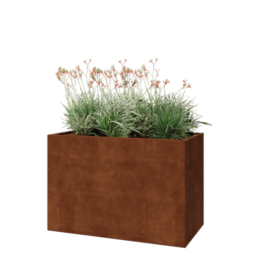 Cortenstaal plantenbak - Rechthoek - 120 x 60 x 80 cm - Met bodemplaat