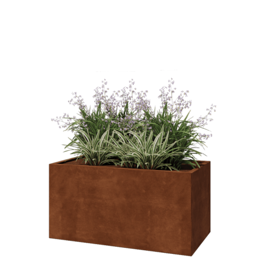 Cortenstaal plantenbak - Rechthoek - 120 x 60 x 60 cm - Met bodemplaat