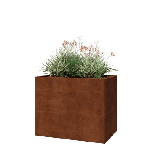 Cortenstaal plantenbak - Rechthoek - 100 x 60 x 80 cm - Met bodemplaat