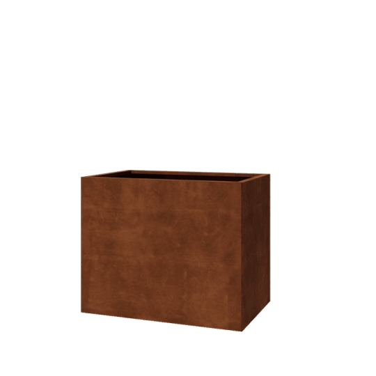 Cortenstaal plantenbak - Rechthoek - 100 x 60 x 80 cm - Met bodemplaat