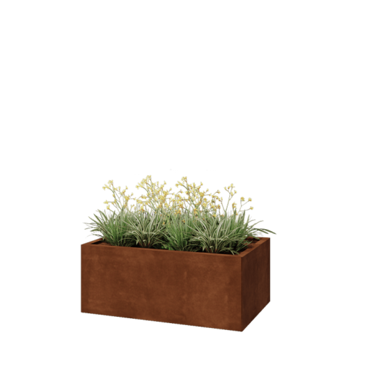 Cortenstaal plantenbak - Rechthoek - 100 x 60 x 40 cm - Met bodemplaat