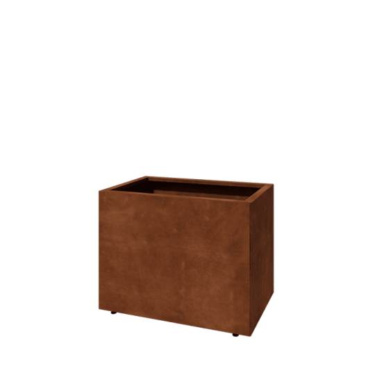 Cortenstaal plantenbak - Rechthoek - 80 x 50 x 60 cm - Met bodemplaat - Met poten