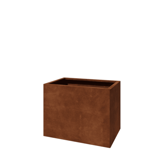 Cortenstaal plantenbak - Rechthoek - 80 x 50 x 60 cm - Met bodemplaat