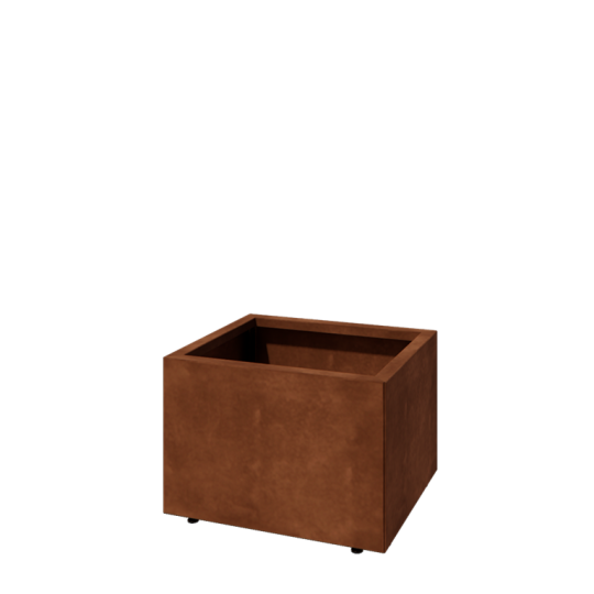 Cortenstaal plantenbak - Rechthoek - 60 x 50 x 40 cm - Met bodemplaat - Met poten
