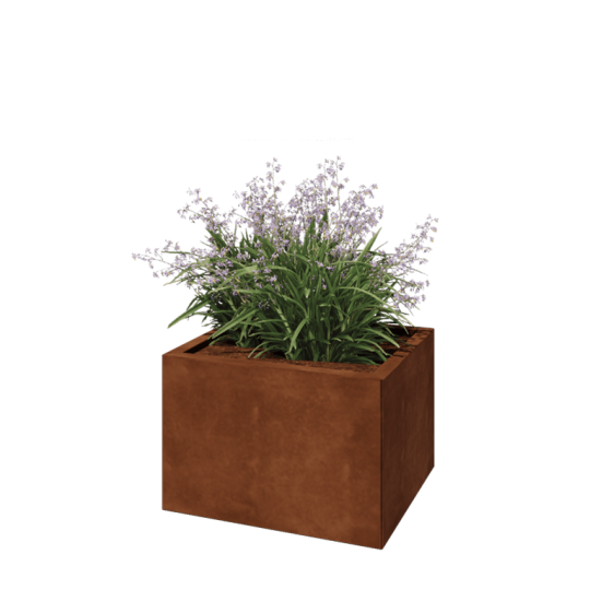 Cortenstaal plantenbak - Rechthoek - 60 x 50 x 40 cm - Met bodemplaat