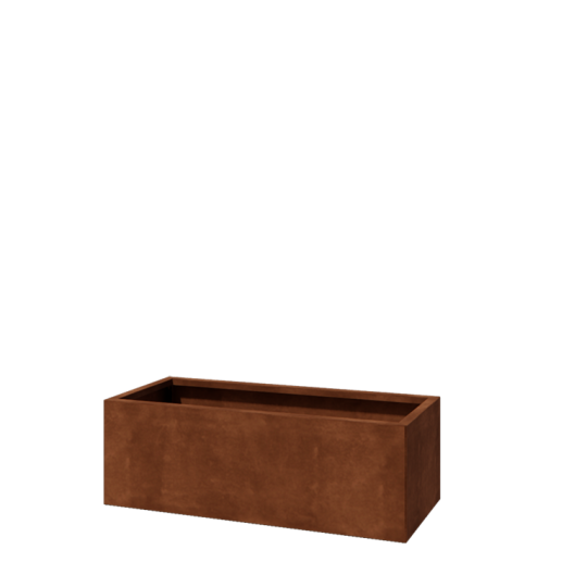 Cortenstaal plantenbak - Rechthoek - 120 x 50 x 40 cm - Met bodemplaat