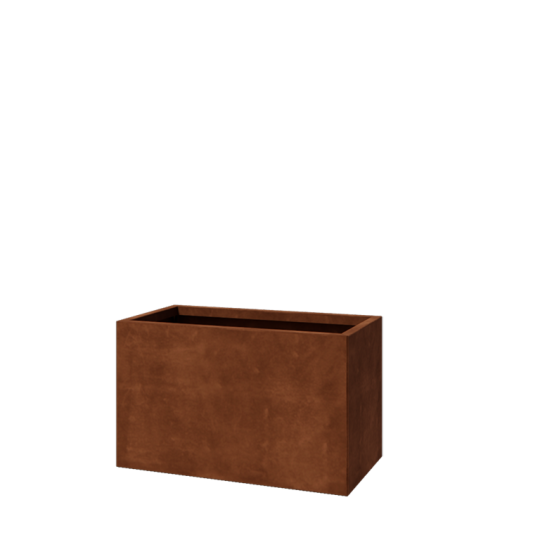 Cortenstaal plantenbak - Rechthoek - 100 x 50 x 60 cm - Met bodemplaat