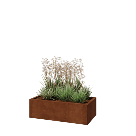 Cortenstaal plantenbak - Rechthoek - 100 x 50 x 30 cm - Zonder bodemplaat