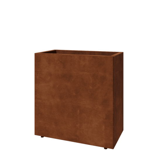 Cortenstaal plantenbak - Rechthoek - 80 x 40 x 80 cm - Met bodemplaat - Met poten