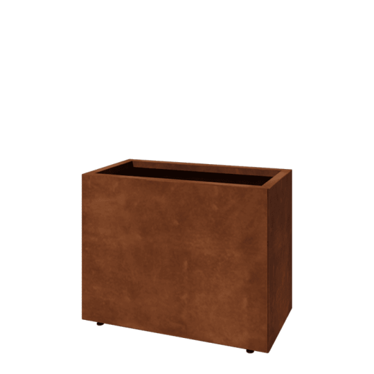 Cortenstaal plantenbak - Rechthoek - 80 x 40 x 60 cm - Met bodemplaat - Met poten