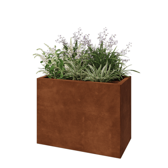 Cortenstaal plantenbak - Rechthoek - 80 x 40 x 60 cm - Met bodemplaat