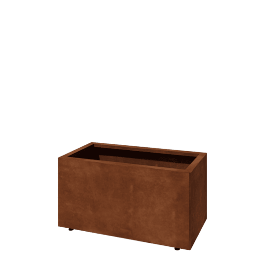 Cortenstaal plantenbak - Rechthoek - 80 x 40 x 40 cm - Met bodemplaat - Met poten